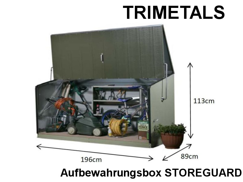 TRIMETALS Aufbewahrungsbox STOREGUARD inkl. Metallboden 196x89x113cm