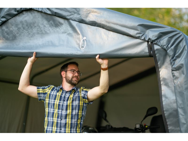 SHELTERLOGIC Folien Garage in-a-BOX 18,13m² 490x370cm GRAU