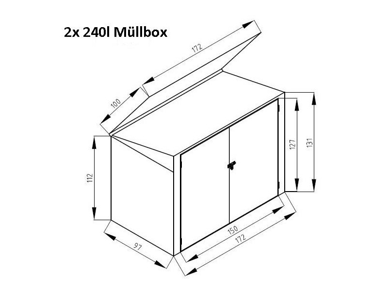 WESTMANN Mülltonnenbox "5x3" 172x100x131 anthrazit