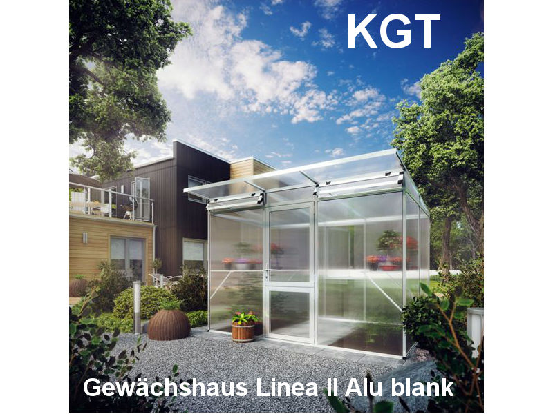 KGT Gewächshaus LINEA II Alu BLANK - 297 x 217 cm - 10mm Vergl.