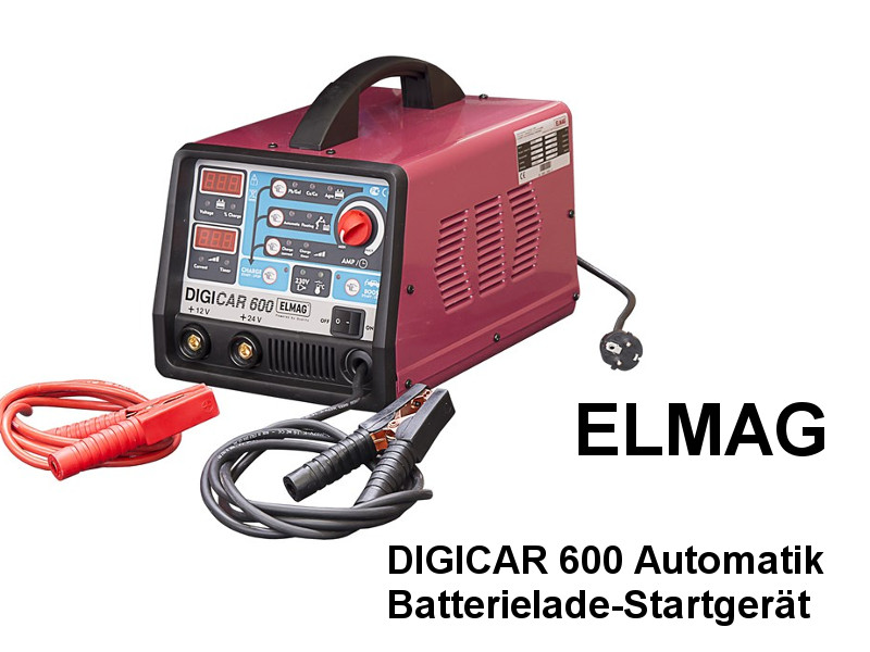 ELMAG DIGICAR 600 Automatik, Batterielade-Startgerät 12/24V tragbar
