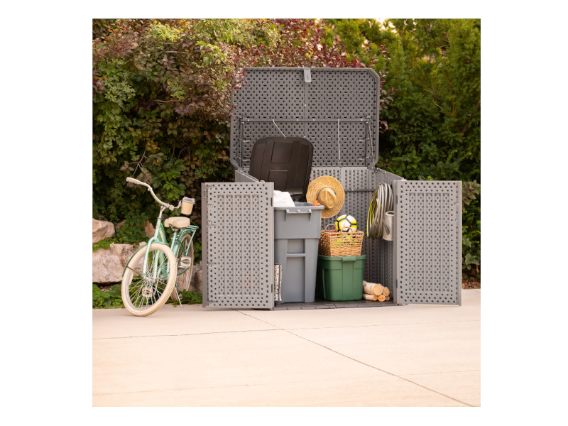 LIFETIME Gartenbox Mülltonnenbox Kunststoff 2x240l grau