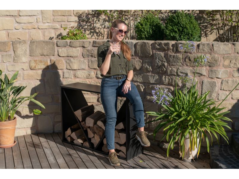 WESTMANN Kaminholzregal 114,5x35x80 cm schwarz