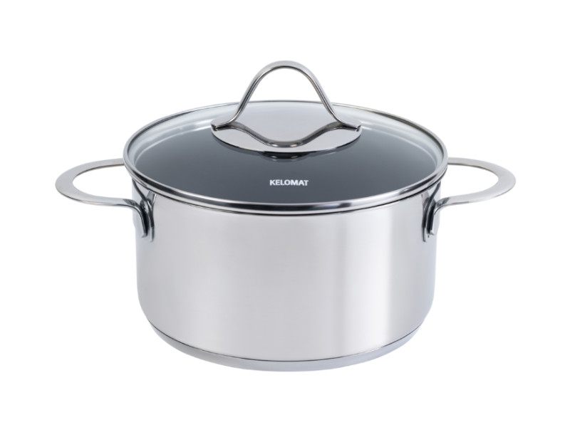 KELOMAT Fleischtopf mit Glasdeckel 20cm PERFEKT 3.3L