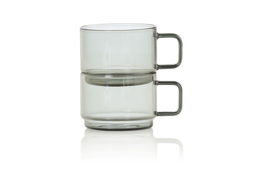 AdHoc Impact TK81 Tassen-Set 2-teilig 300 ml Borosilikatglas Grau