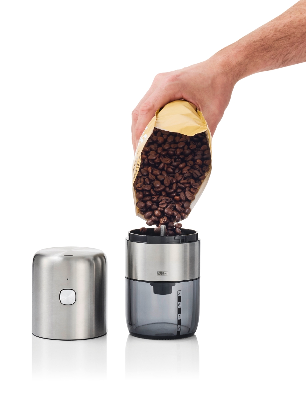 AdHoc i.Mill MC10 Elektrische Kaffeemühle USB-C 18,6 cm Edelstahl