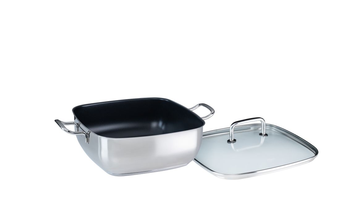 KELOMAT Bräter mit Glasdeckel 28x28cm QUATTRO 1993-350