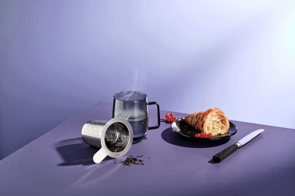 AdHoc Yuna TK64 Tassen-Set 2-teilig 560 ml Borosilikatglas Grau