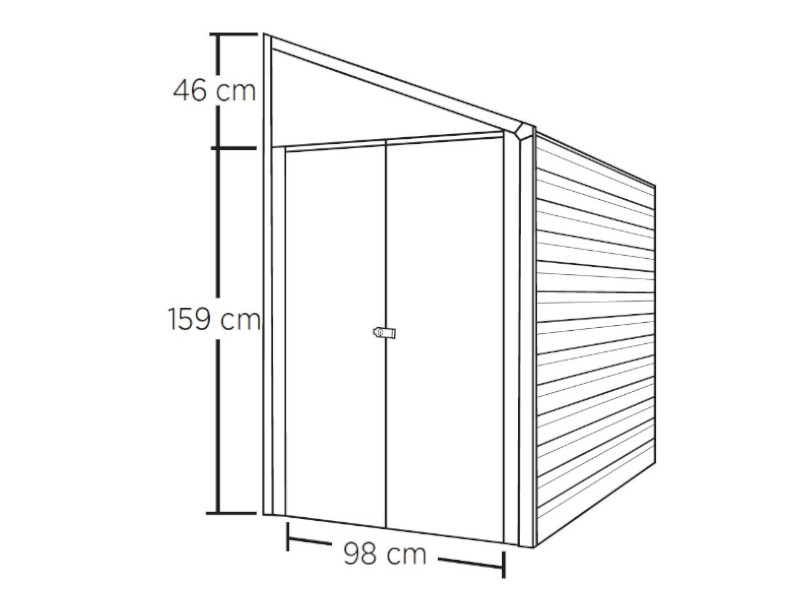 SPACEMAKER Anlehngerätehaus aus Metall "4x7" 124x203x208 grau