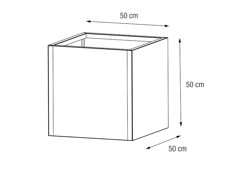 HERSTERA Pflanzgefäß Metall 50x50x50 anthrazit