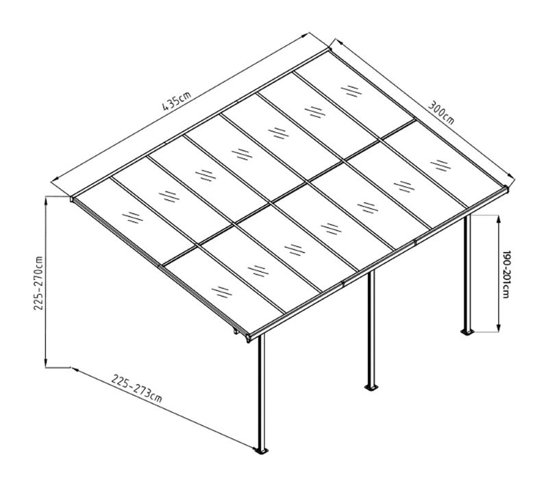 WESTMANN Alu Terassenüberdachung Bruce 435 weiß