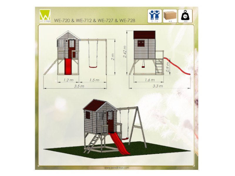 WENDI TOYS Spielhaus ELEFANT 350x290x242