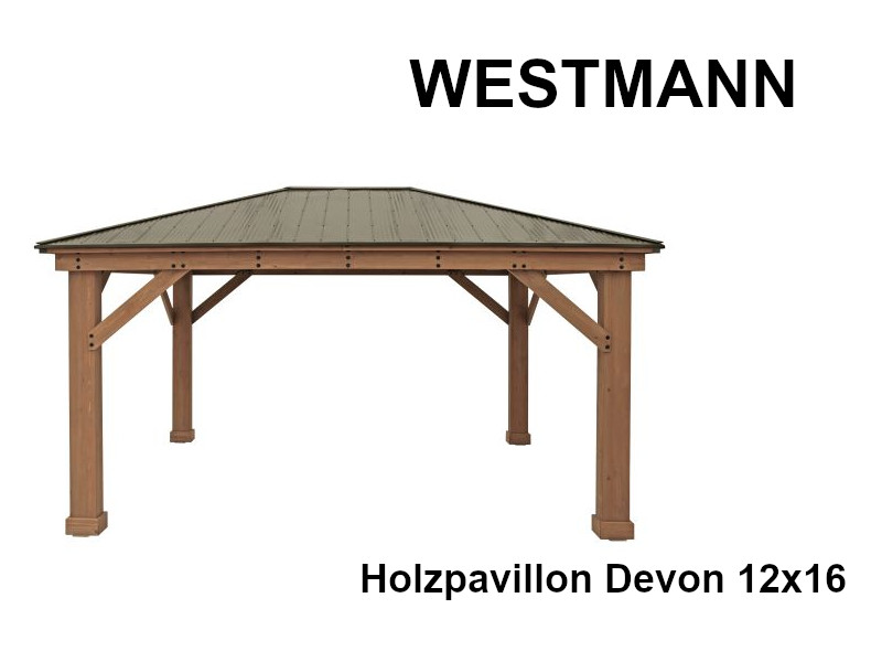 WESTMANN Holzpavillon DEVON 371x490 cm natur "12x16"