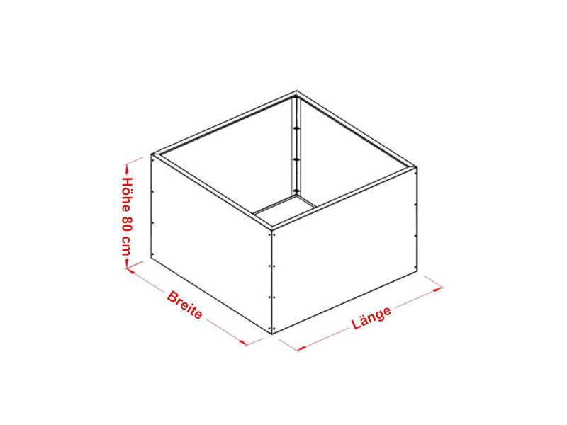 PRIMA TERRA Hochbeet-Bausatz "OPTIMUS" Metall Edelrost 75x75 H80cm