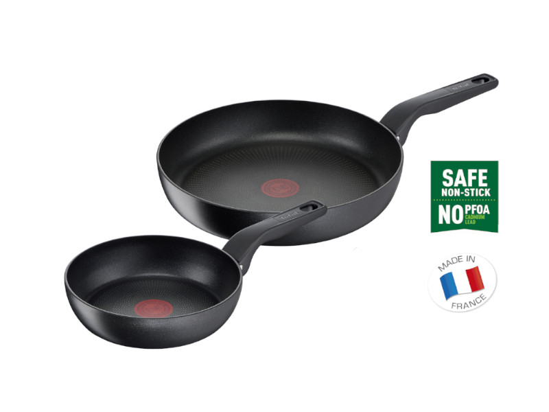 TEFAL Pfannen Set HARD TITANIUM PRO 2-tlg 24cm + 28cm