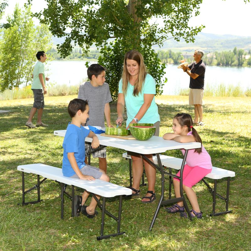 LIFETIME Kunststoff Bierzeltgarnitur, 3-teilig, 182x76x74 cm