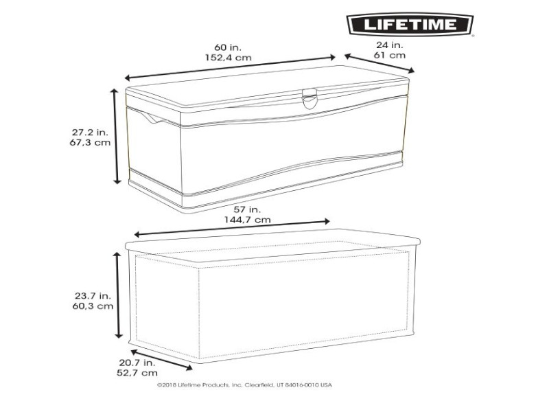 LIFETIME Kissenbox XXL Carbongrau 495 L