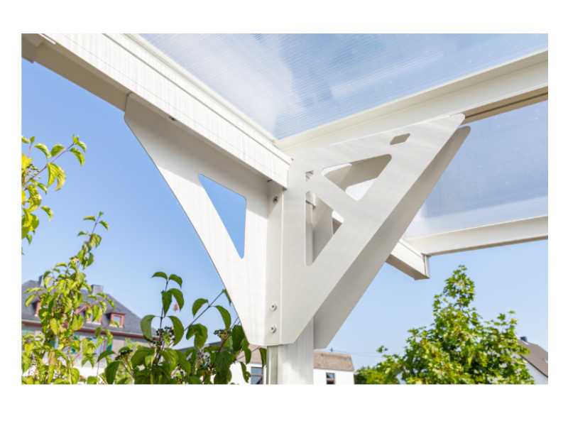 WESTMANN Flachdach Carport 305x503x232 weiss 15m²