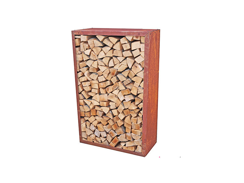 PRIMA TERRA Kaminholzregal-Bausatz "INFINITA" Metall Edelrost 118x78cm 35cm Tiefe