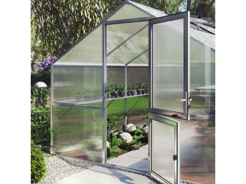 KGT Gewächshaus ORCHIDEE III Alu GRÜN - 297 x 233 cm - 10mm Vergl.