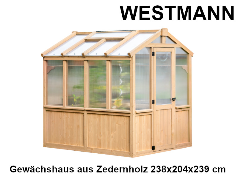 WESTMANN Gewächshaus aus Zedernholz 238x204x239 cm