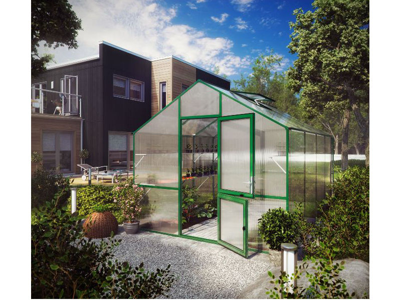 KGT Gewächshaus LILIE IV Alu GRÜN - 297 x 429 cm - 10mm Vergl.