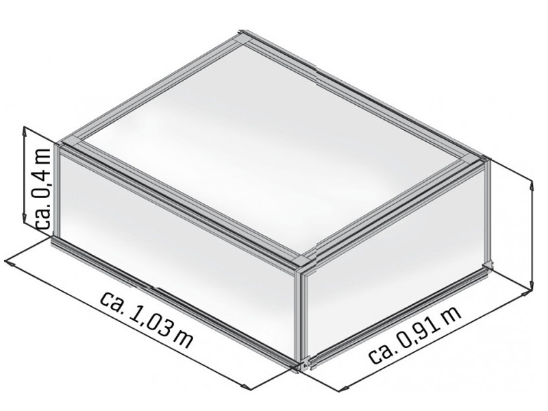 KGT Frühbeet 100 BLANK 40 x 103 x 91 cm - 6mm Vergl.