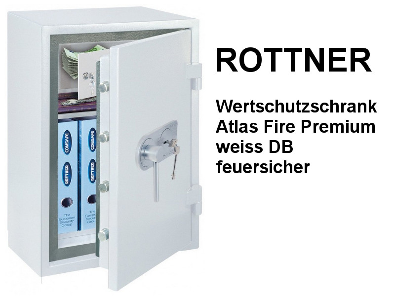 ROTTNER Wertschutzschrank Atlas Fire Premium weiss DB feuersicher