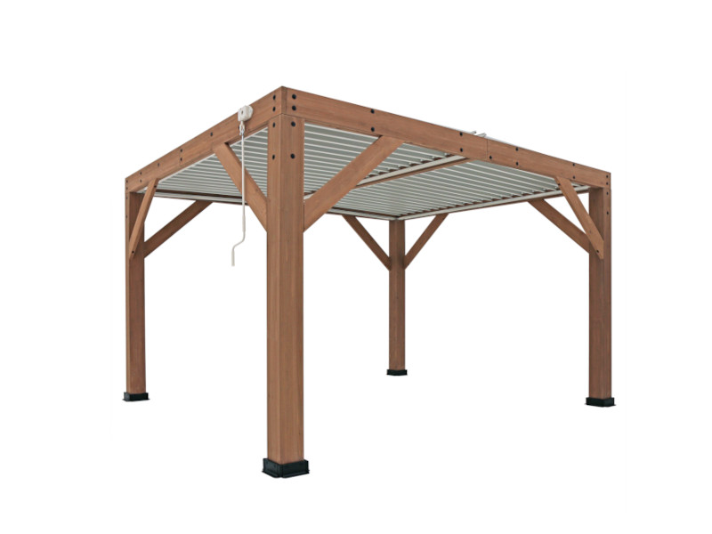 WESTMANN Outdoor Pavillon KARL mit Lamellendach 396 x 335 x 251 cm natur