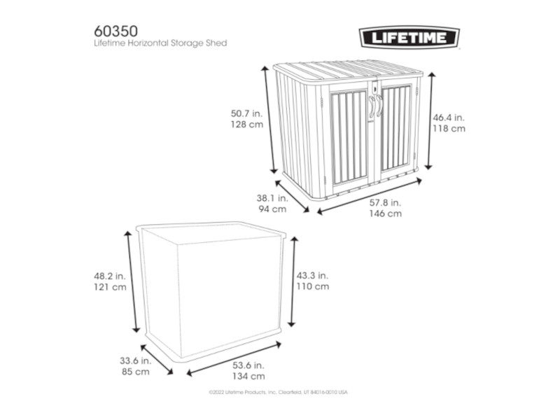 LIFETIME Gartenbox Mülltonnenbox Kunststoff 2x240l grau