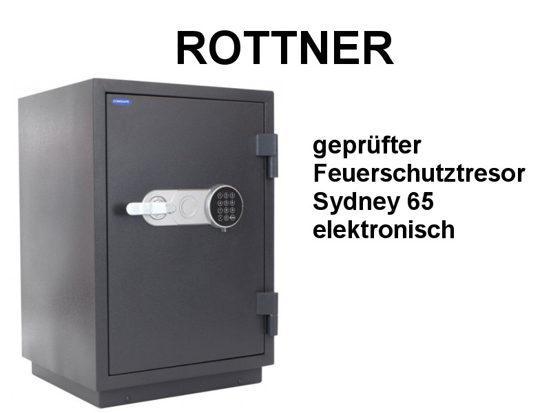 ROTTNER geprüfter Feuerschutztresor Sydney 65 elektronisch