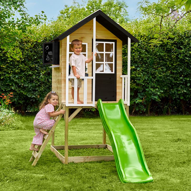 Zwerkules Kinder Spielhaus Holz, Holli mit Rutsche