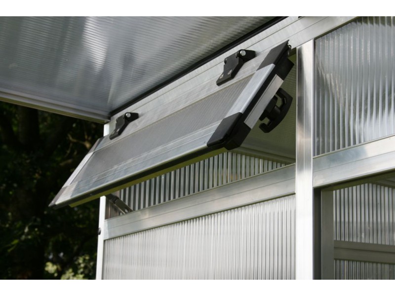 KGT Gewächshaus LINEA II Alu GRAU - 297 x 204 cm - 10mm Vergl.