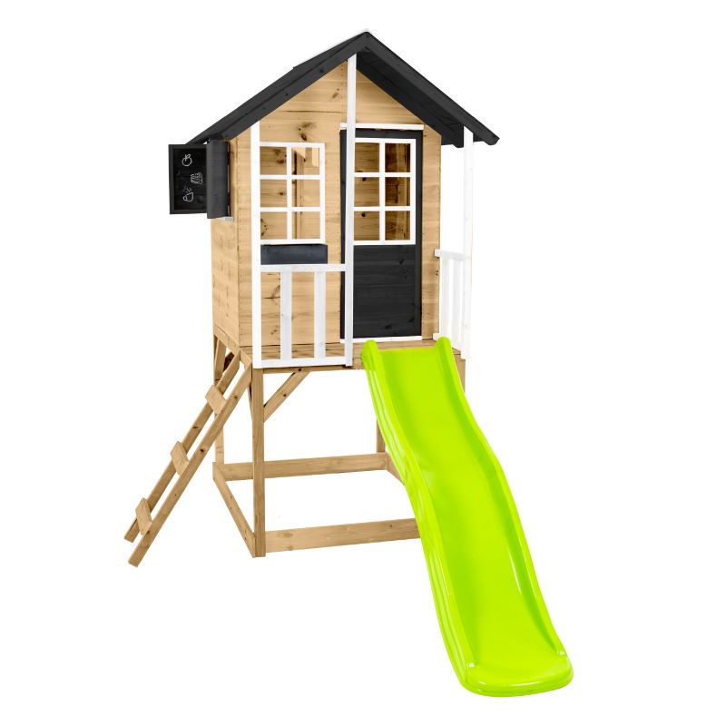 Zwerkules Kinder Spielhaus Holz, Holli mit Rutsche
