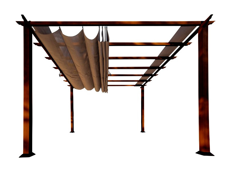 PARAGON Outdoor Pavillon FLORIDA 350x350x235 Holzoptik cocoa