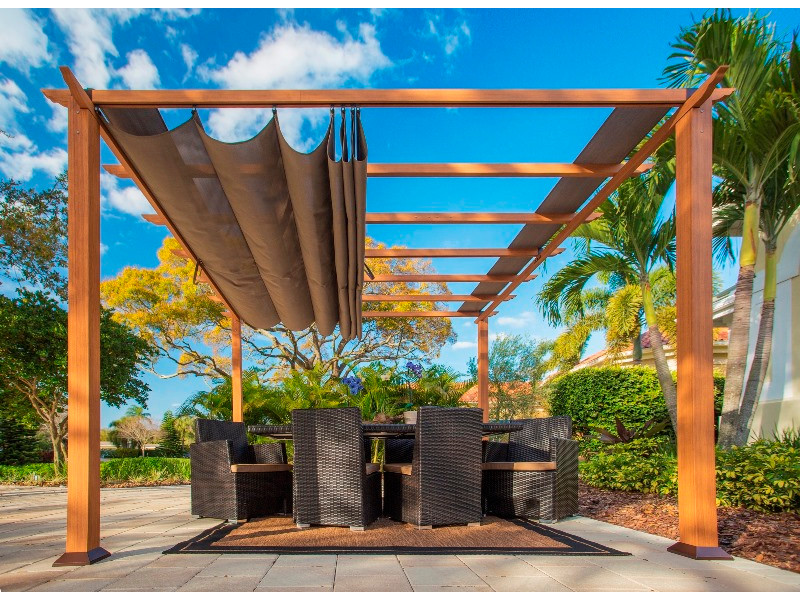 PARAGON Outdoor Pavillon FLORIDA 350x350x235 Holzoptik