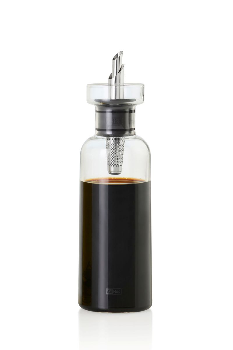 AdHoc AromaPour BZ80 Öl- & Essigspender 300 ml transparent – tropffrei mit Filter