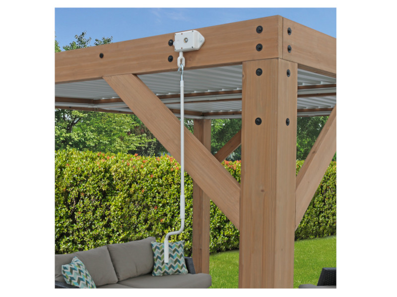 WESTMANN Outdoor Pavillon KARL mit Lamellendach 396 x 335 x 251 cm natur