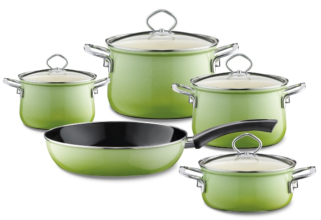 RIESS Nouvelle Emaille Topfset 5-teilig SMARAGD 0558-036