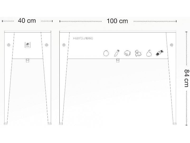 HERSTERA Garten Hochbeet URBAN anthrazit 100x40x84