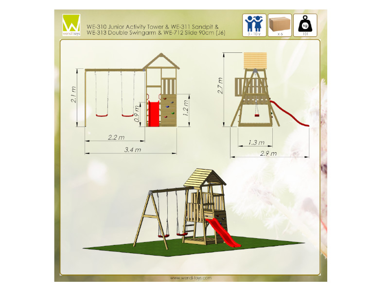 WENDI TOYS Spielturm SALAMANDER 340x290x270