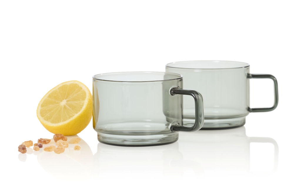 AdHoc Impact TK81 Tassen-Set 2-teilig 300 ml Borosilikatglas Grau