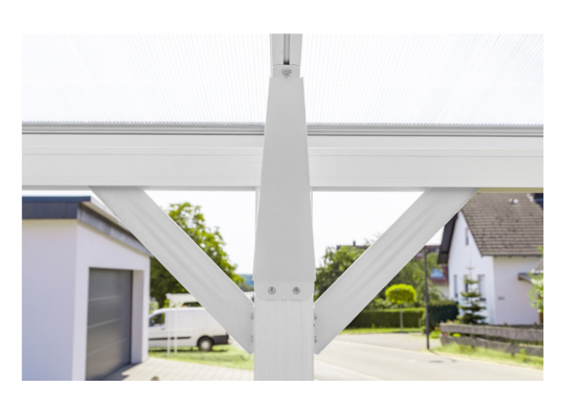 WESTMANN Flachdach Carport 305x503x232 weiss 15m²