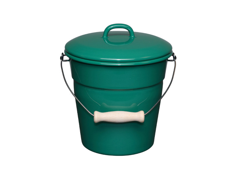 RIESS Email Allzweckeimer mit Deckel 20cm 3,5L NATURE-GREEN DARK