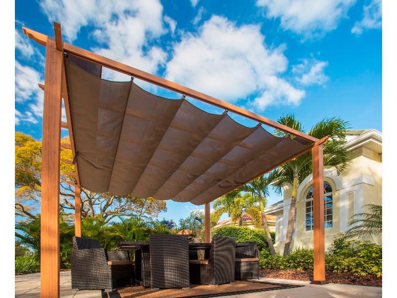 PARAGON Outdoor Pavillon FLORIDA 350x350x235 Holzoptik