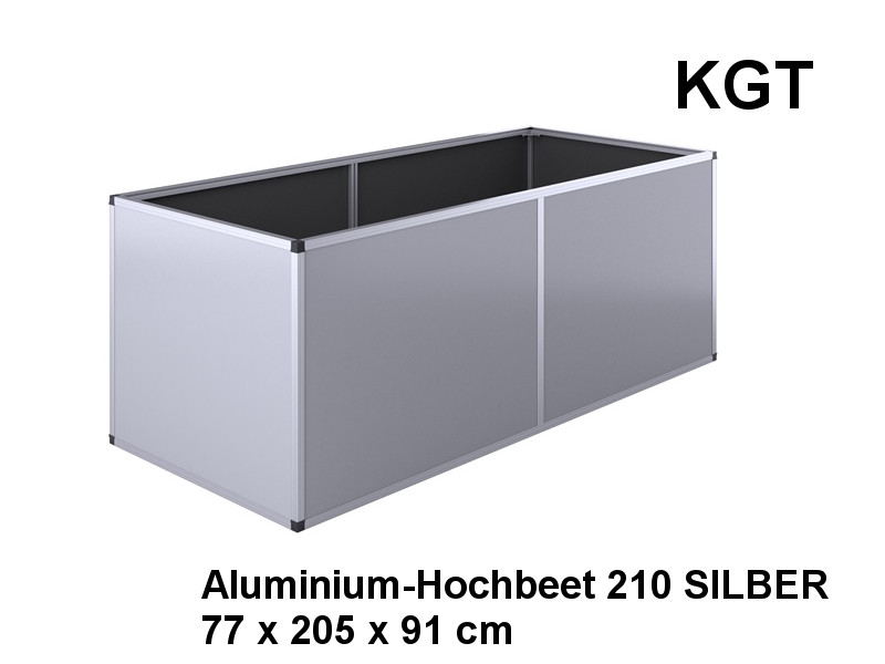 KGT Aluminium-Hochbeet 210 SILBER 77 x 205 x 91 cm
