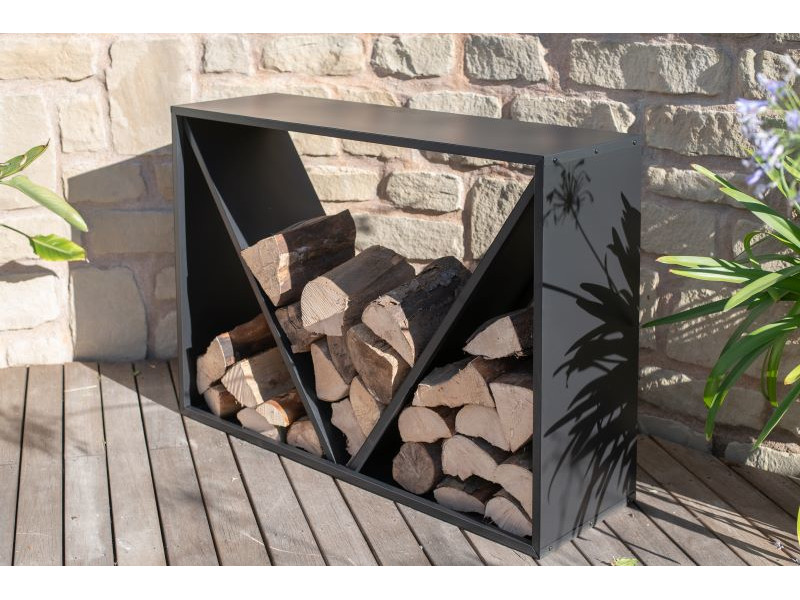 WESTMANN Kaminholzregal 114,5x35x80 cm schwarz