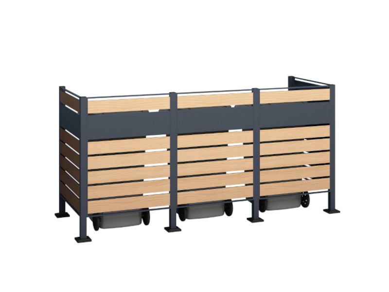 WESTMANN PLANUM 120 3er Mülltonnenverkleidung 240l Holzoptik