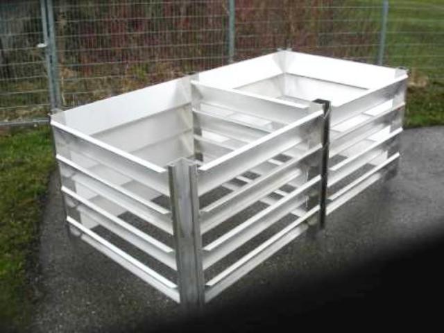 KOMPOSTER Anbauteil 120 x 120 x 80 aus witterungsbeständigem Aluminium, Metall