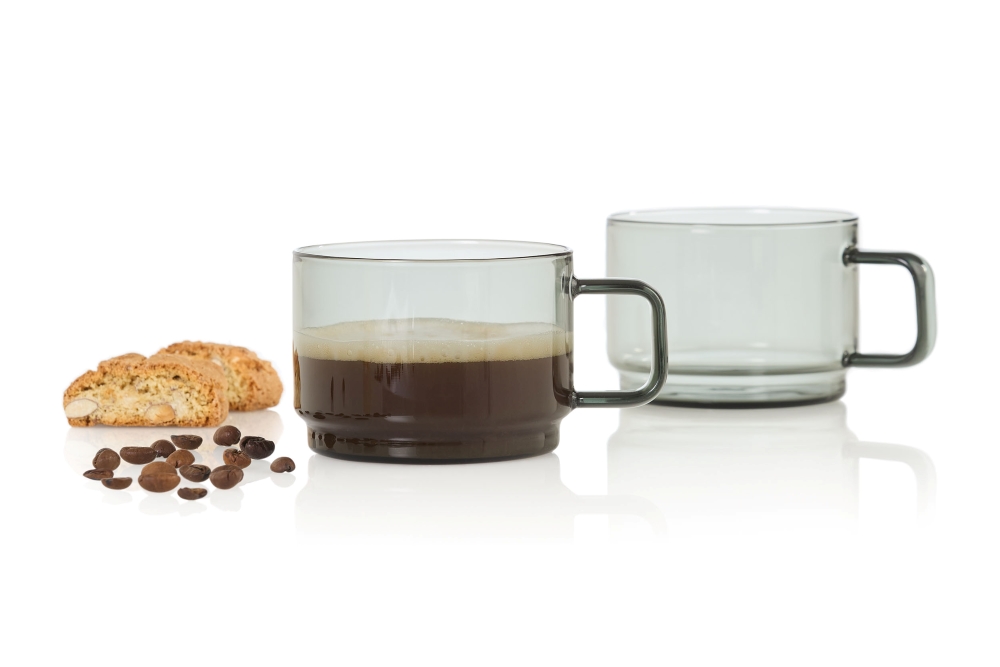 AdHoc Impact TK81 Tassen-Set 2-teilig 300 ml Borosilikatglas Grau